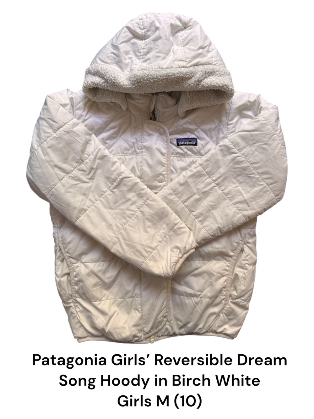 Patagonia Girls Reversible Dream Song Hoody Jacket in Birch White - Girls M (10)